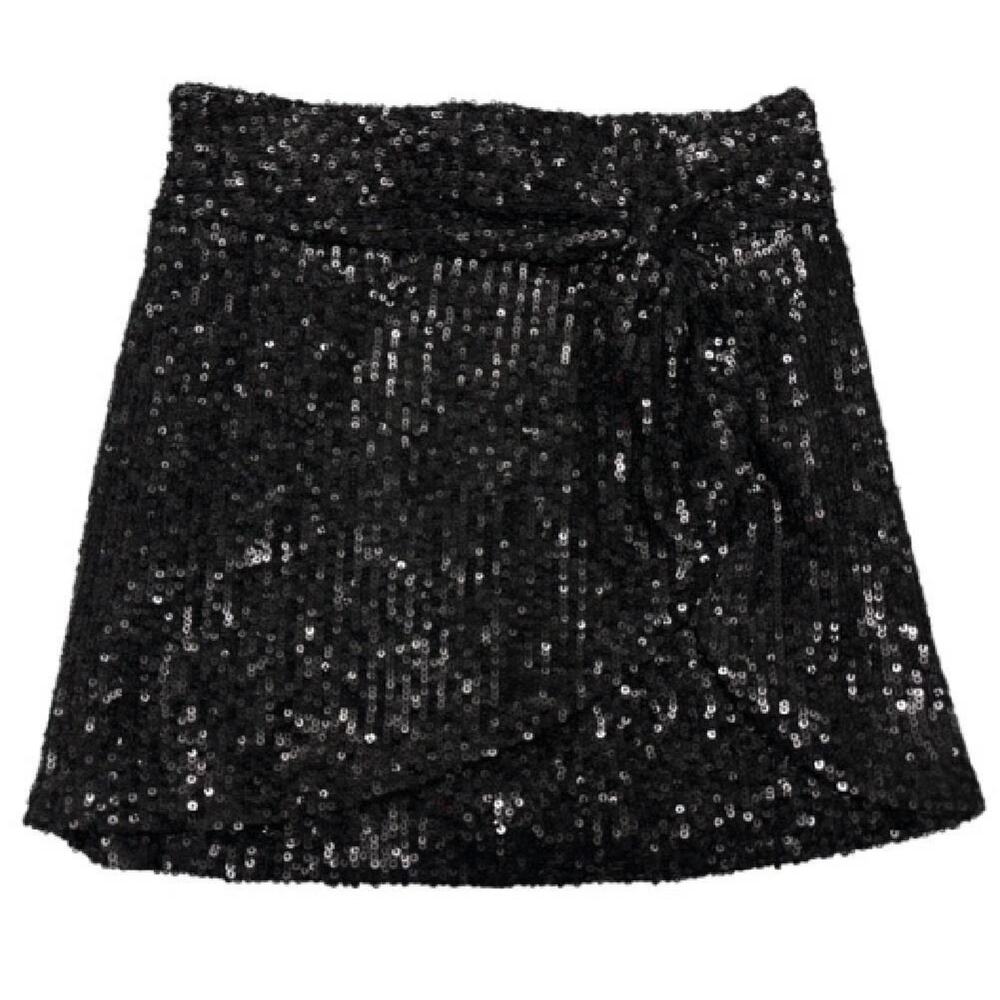 GB Girls Small Skirt Black Sequin Elastic Waist Sunday School Christmas Party